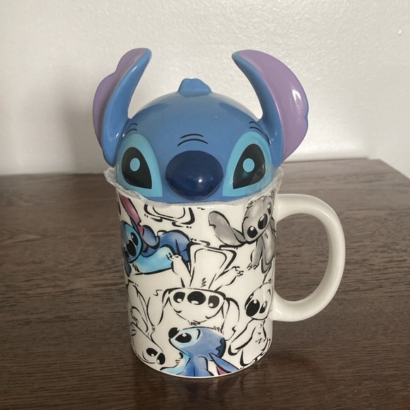 NWT- Disney- Lilo & Stitch- 16oz- Ceramic Mug with Stitch Head Topper - Picture 1 of 17